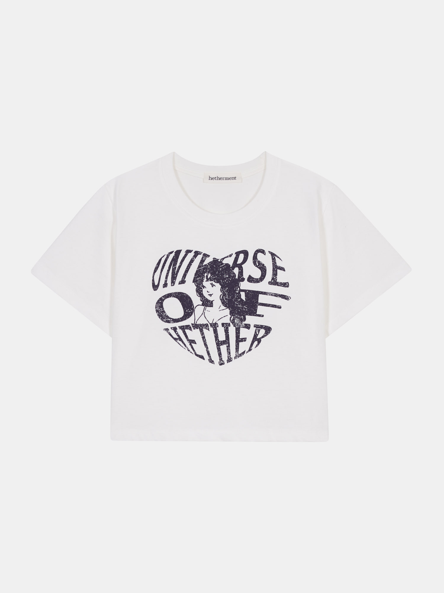 universe of hether crop t-shirts (white)